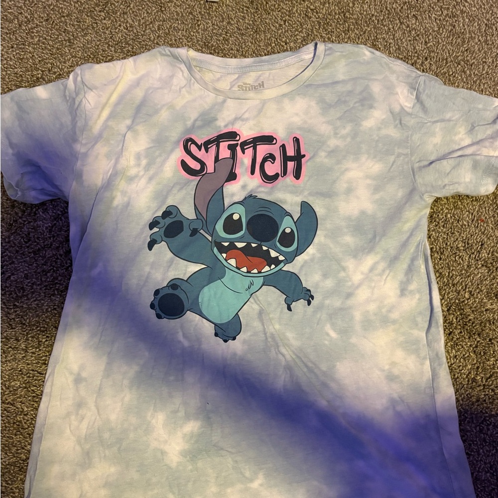Kids Stitch Tie-Dye T-Shirt - Blue and White